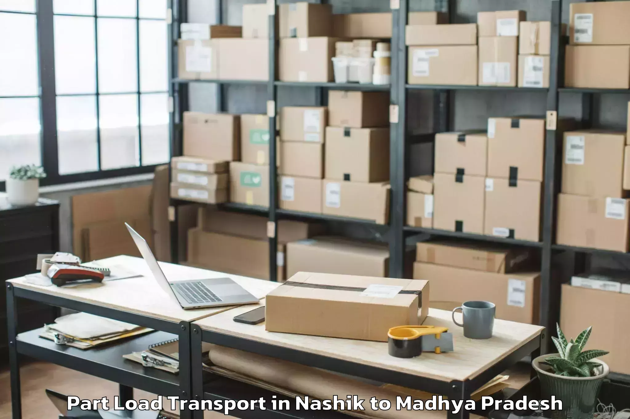 Book Nashik to Bijawar Part Load Transport Online